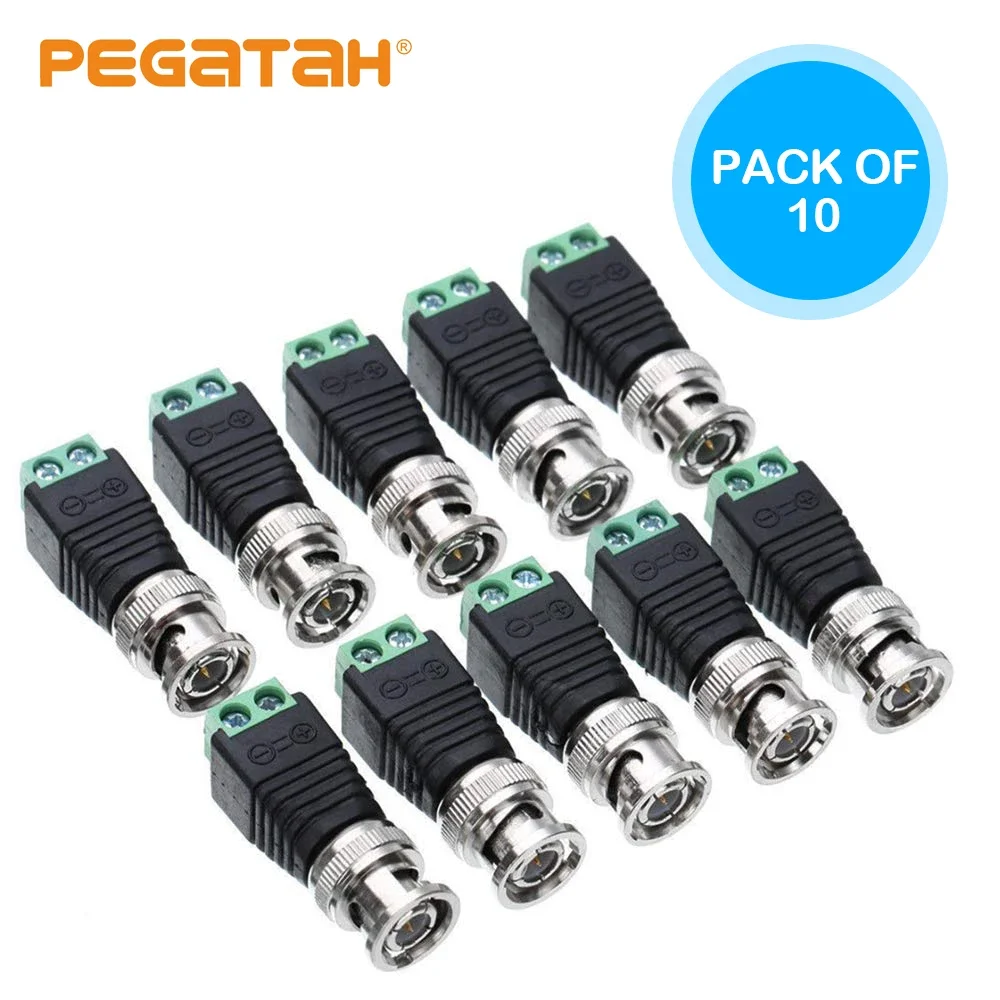 Free Shipping 2/5/10PCS BNC CCTV Connectors for AHD Camera CVI Camera TVI Camera CCTV Camera Coax/Cat5/Cat6 Cables