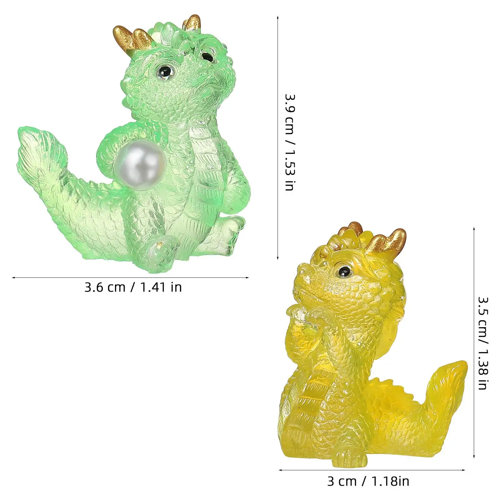 4 Pcs Miniature Garden Accessories Little Dragon Doll Statue Stuff Number Small Figurine