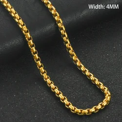 Hot Gift 18K Gold 925 Sterling Silver 4mm Chain Necklace for Women Man Wedding Party Charm Jewelry 18-24Inch