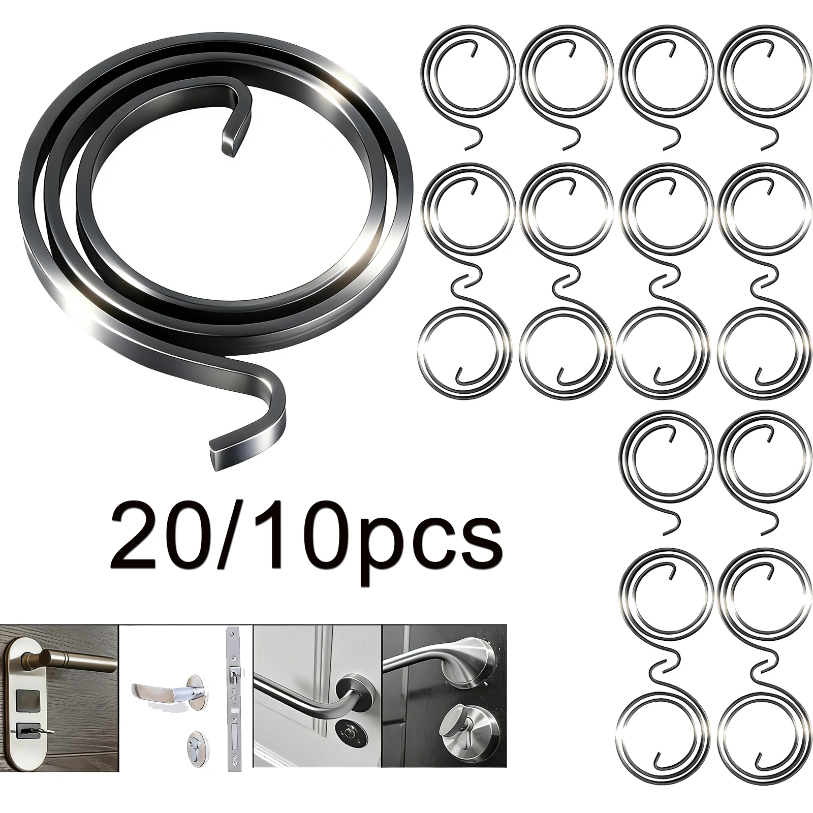 20/10Pcs Replacement Spring Twisted Spring Door Handles Lock Internal Repair Replacement  for The Door Handle