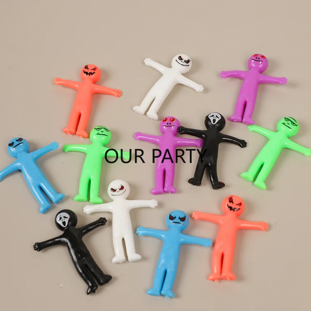 20Pcs Colorful Mini Halloween Pumpkin Ghost Antistress Stress Toys for Kids Birthday Party Favors Halloween Pinata Fillers Gifts