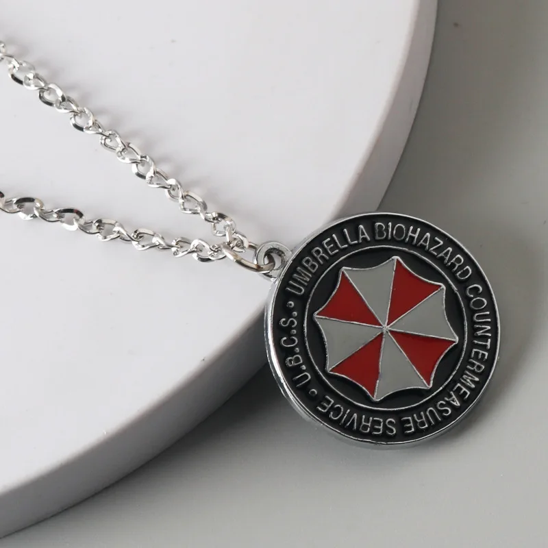 Residents Evils cosplay pendant necklace Keychain Toy Umbrella Corporation Symbol Chaveiro Sublimation Blank Keyring fans Gifts