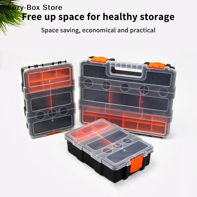 [ZY]Multi-Grid Portable Plastic Parts Toolbox Combination Screw Storage Box Metal Parts Hardware Tool Screwdriver Tool Box[ZY]