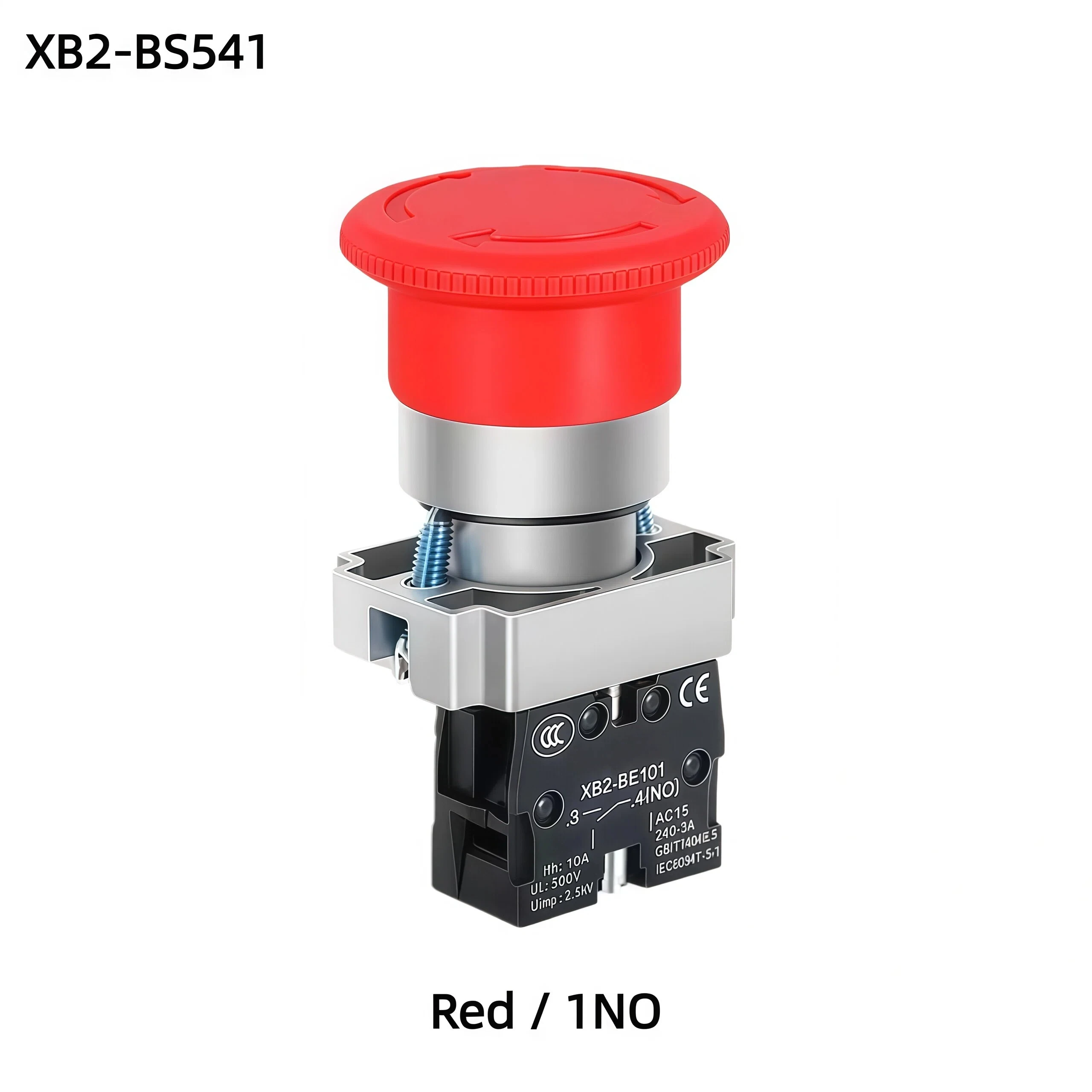 22mm Emergency Stop Red Mushroom Button Switch XB2-BS642 BS541 BS545 BS542 Self-locking / Latching Copper Contact / Silver Conta