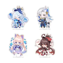Furina Toy Figures Acrylic Stand Anime Model Action Figure Ornament Kids Collection Neuvillette Toys Hu Tao Desktop Ornaments