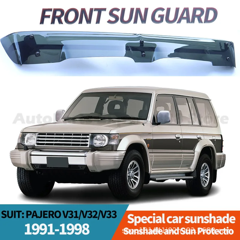 For Mitsubishi Pajero V31 V32 V33 Transparent PVC Front Spoiler Sun Visor Solar Shield High Quality Durable Design