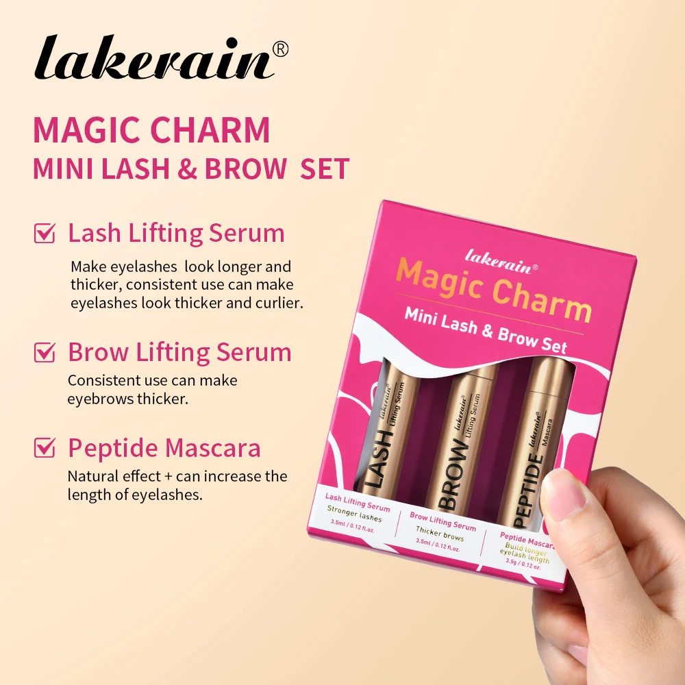Lash & sobrancelha conjunto sobrancelha crescimento soro peptídeo rímel realçador olho lash mais grosso nutrir cílios mais longos kit de maquiagem dos olhos