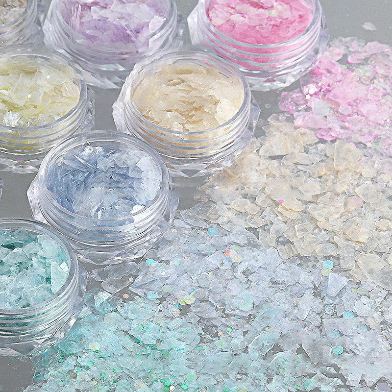 สี Holographic Chunky Glitter รวมเลเซอร์เล็บ Glitter Flakes Chunky Holographic เลเซอร์เล็บ Glitter