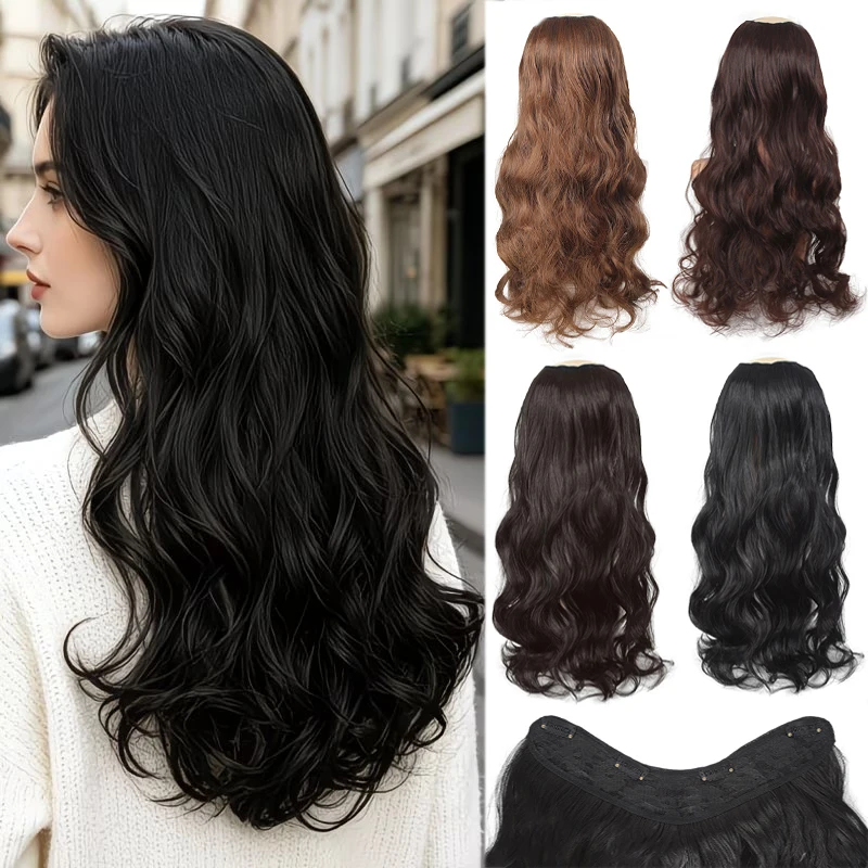 24 inch Long Wavy Hair Clip/Hair Extensions/Wigs/Women's Synthetic Wigs/Parties/Role-Playing/Different Events