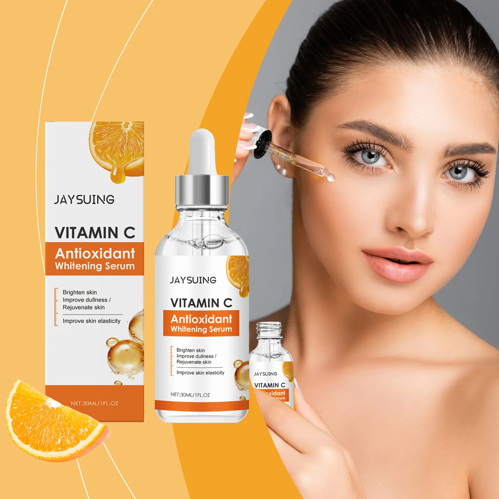 

Jaysuing Vitamin C Serum, Moisturizing and Moisturizing Facial Skin Smooth, Elastic and Glossy Serum Fades Spots Firming Skin