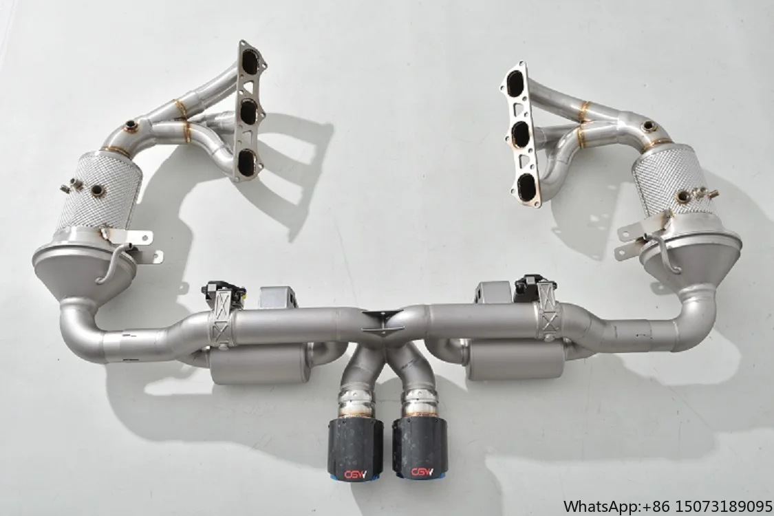 

CGW Stainless Steel Valve Full Exhaust Muffler Pipes Downpipe Catted and Catback with Remote Control for 992 GT3 RS