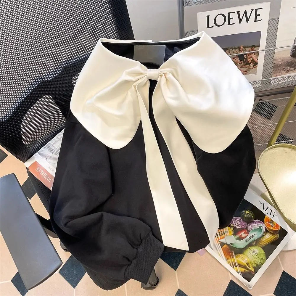 2024 Early Autumn French Design Sense Front and Back Wearing Bow Loose Sweetheart Women's Coat  streetwear women