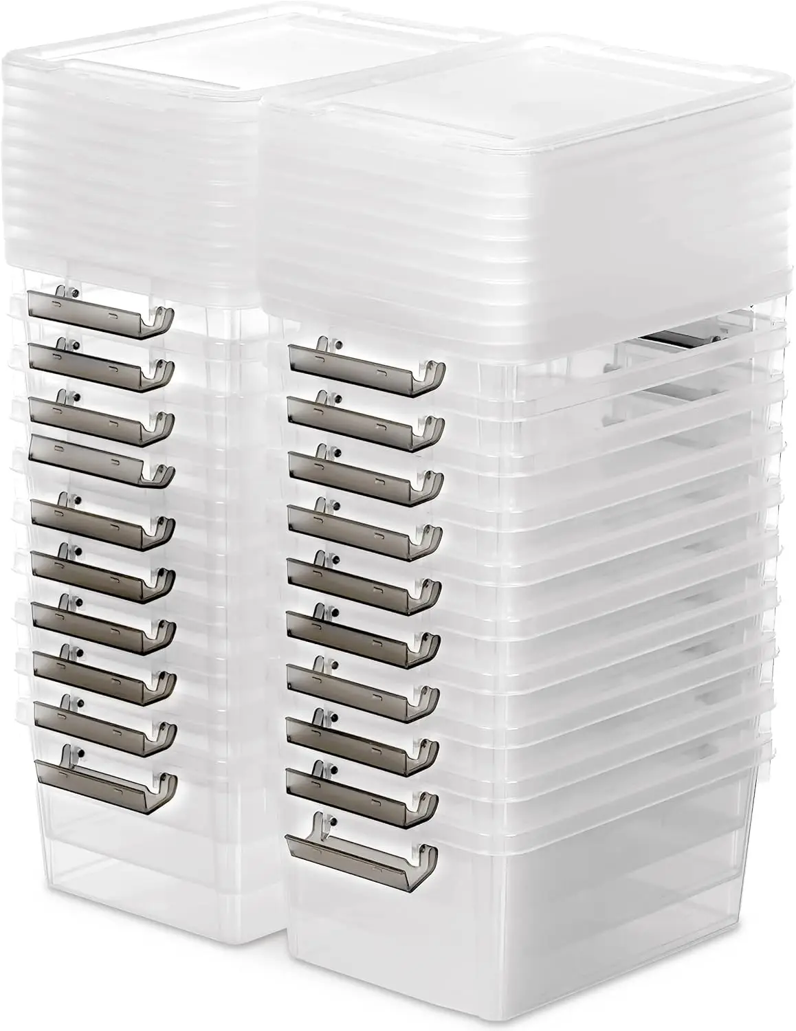 Set mit 20 1,25 l Aufbewahrung boxen mit Deckel, kleinen, stapelbaren, transparenten Griff clips,