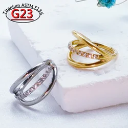 G23 Titanium 3 Layers Hinged Septum Nose Rings, Nose Piercing Jewelry Helix Cartilage Tragus Earrings Piercing Jewelry for Women