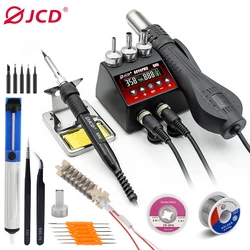 Jcd 750W Soldeerstation 2 In 1 Heteluchtpistool Soldeerbout Lcd Digitaal Display Lasstation Voor Telefoon Reparatie Tools 8898pro