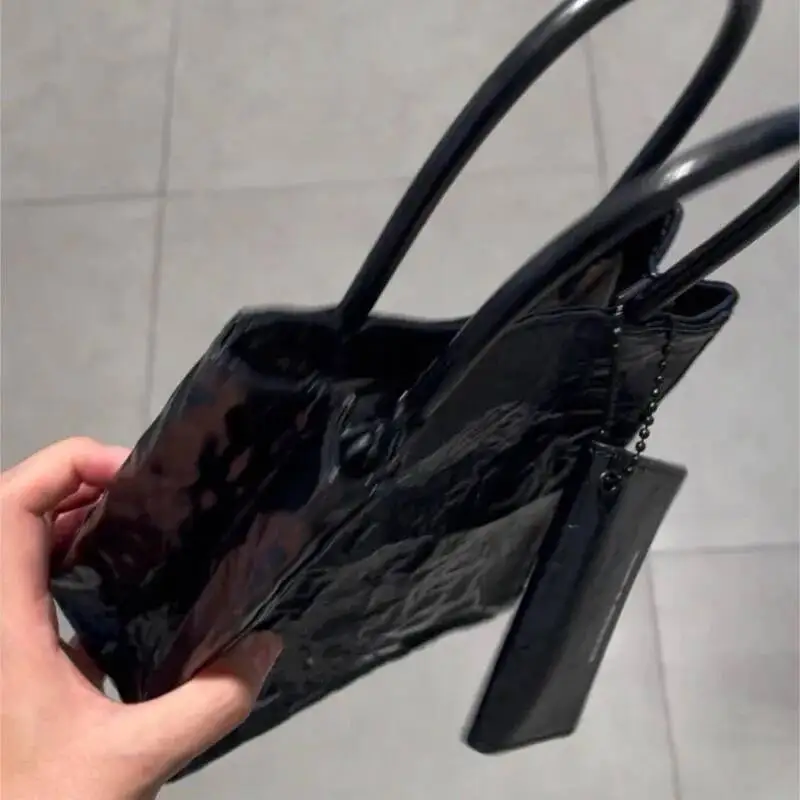 Bloom Handle Sier Y2k Messenger Women Haruku Pu Leather Square Mini Tote Bag Purse Female Vintage Crossbody Bags Chic