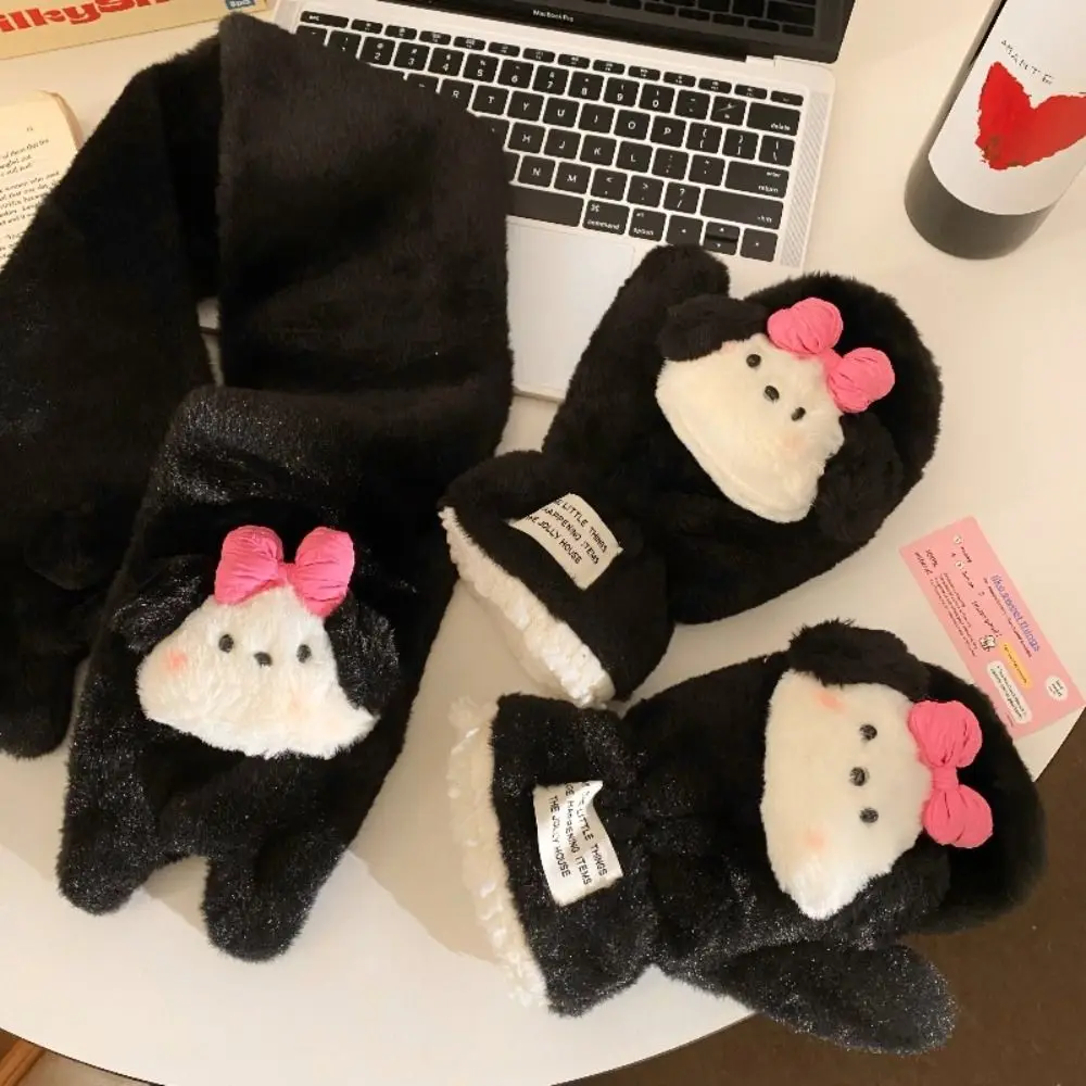 New Cross Scarf Cartoon Soft Neckerchief Wrap Windproof Cold Protection Neck Warmer Winter