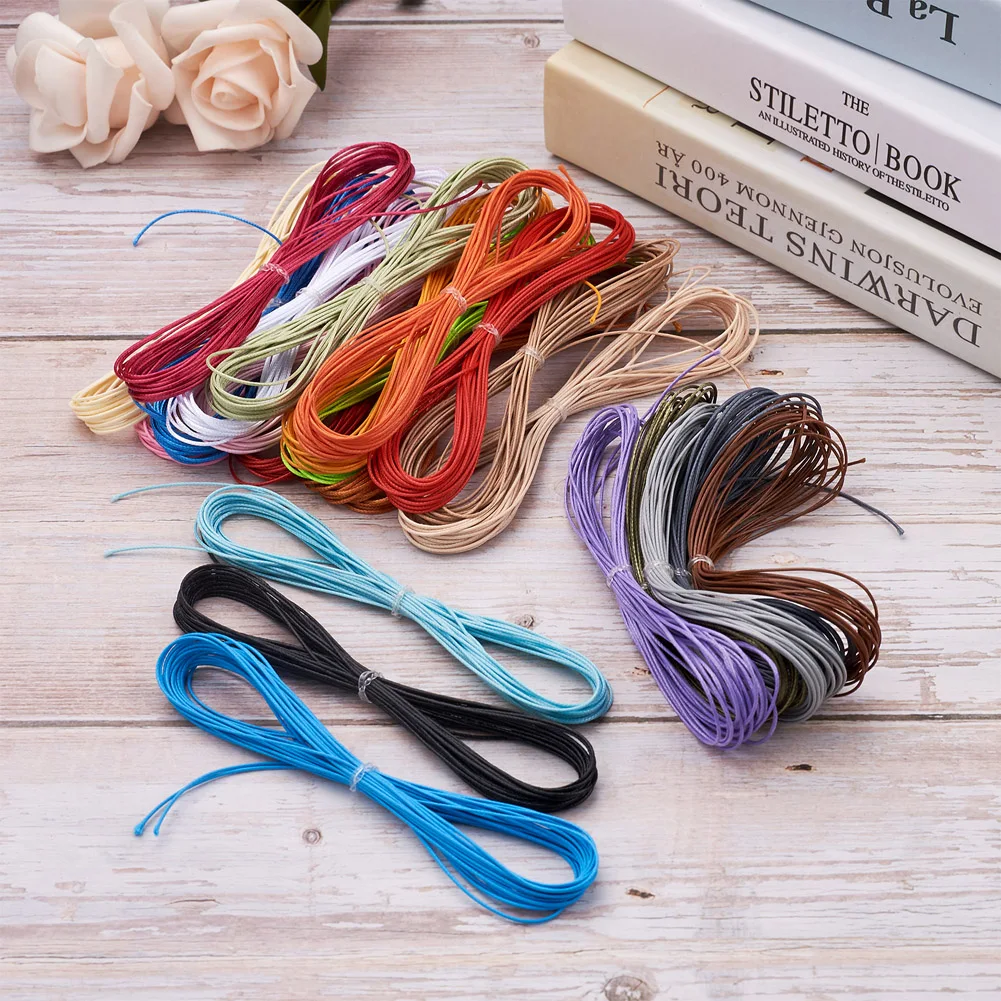 

185m 0.5mm Colorful Waxed Cord Waxed Thread Cord String Rope For Jewelry Making DIY Bracelet Necklace 5m/bundle