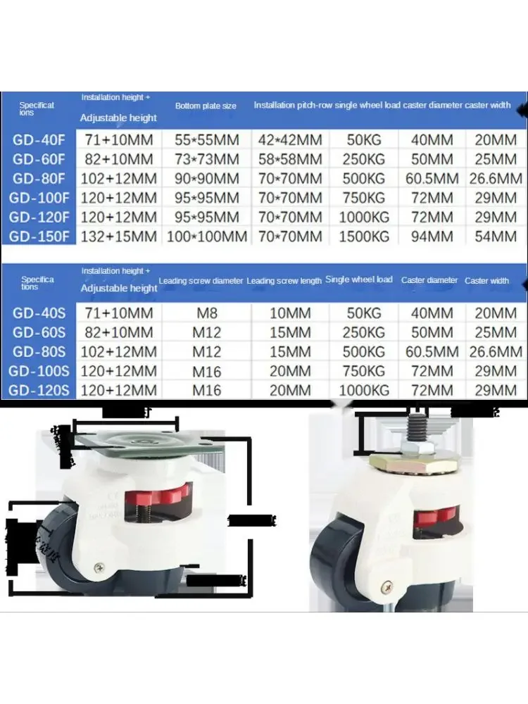 Imagem -05 - Equipamento de Rodízio Ajustável Universal Peça Haste de Alumínio
