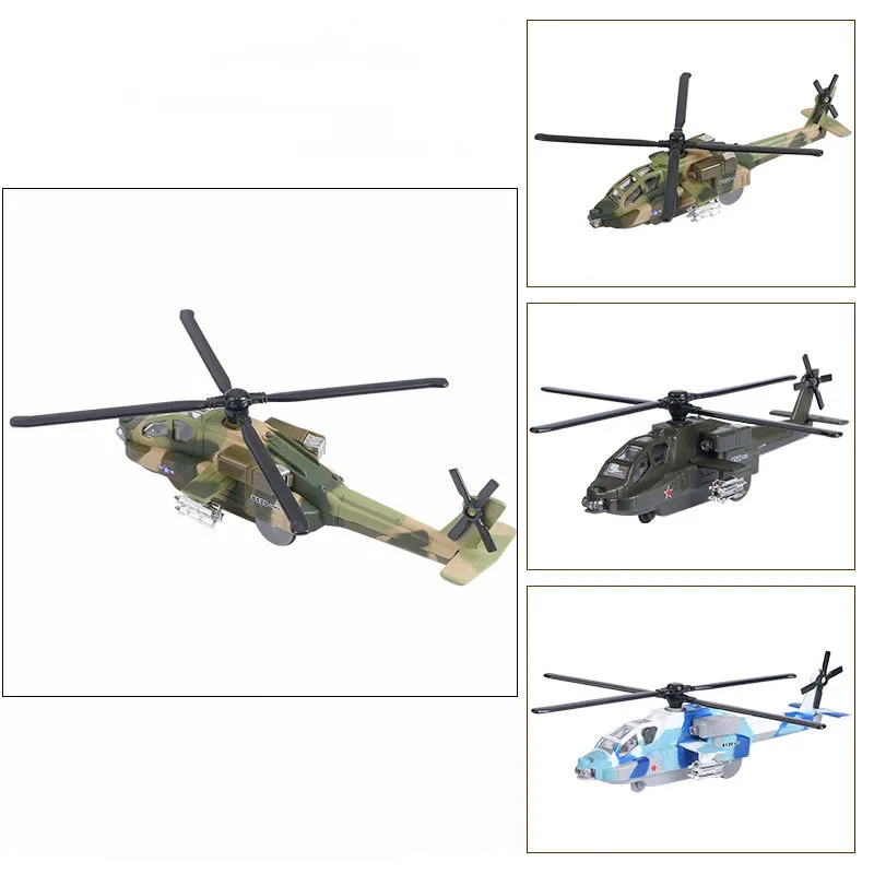 Quality alloy pull back 1:72 armed helicopter model,simulation sound and light aircraft toy,Diecast alloy toys,free shipping