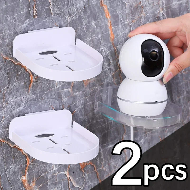 1/2Pcs Mini supporto per telecamera di sorveglianza di sicurezza senza perforazione Home fissatore autoadesivo senza trapano staffa a parete senza