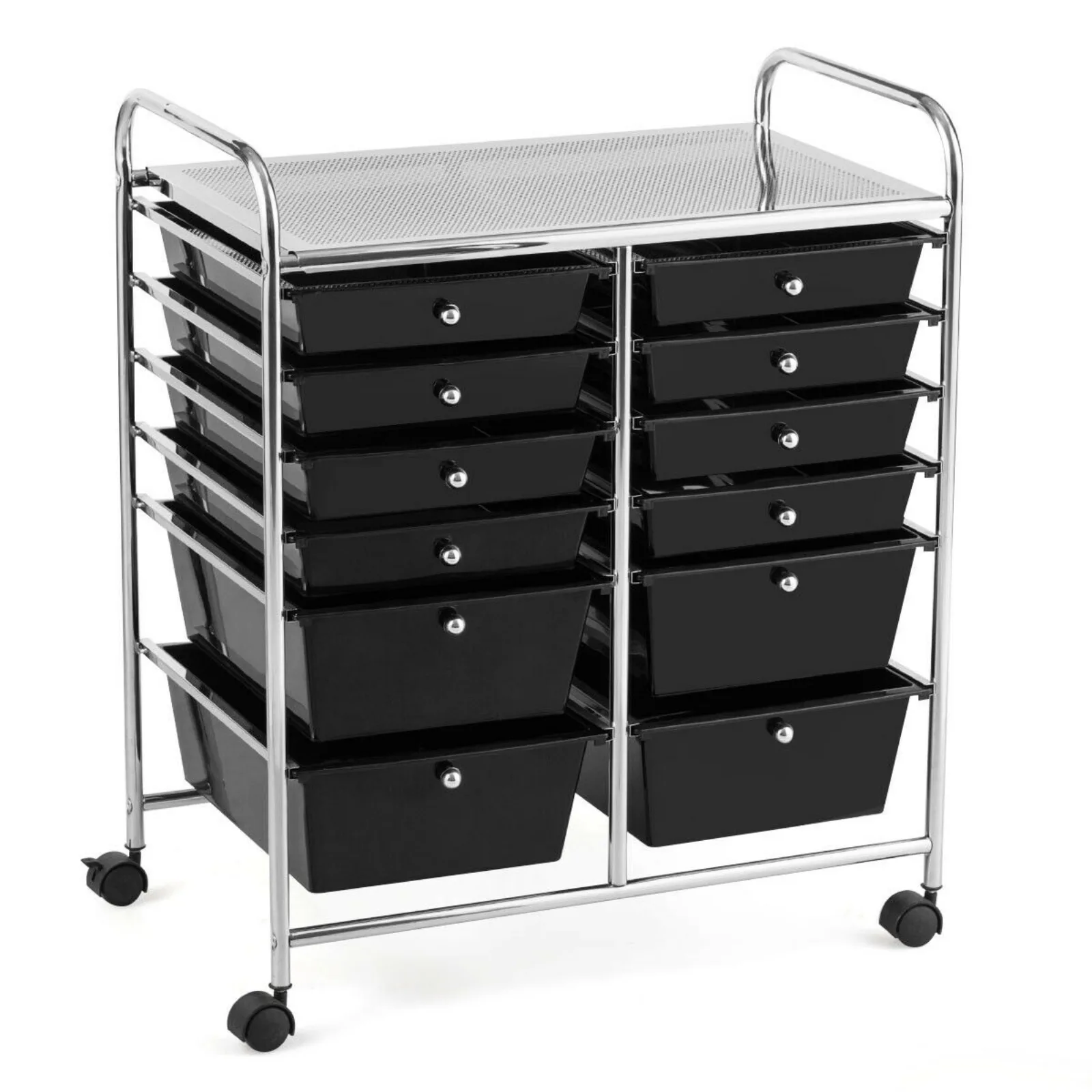 

US Office Rolling Cart 12 Storage Drawer Studio Organizer Bins Scrapbook Paper