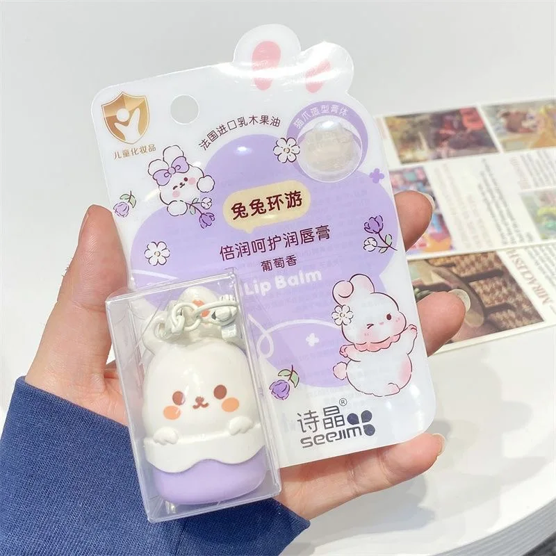 Cute Little Bunny Lip Balm Deep Moisturizing Refreshing Fruity Lip Base Makeup Nourishing Lip Care Long Lasting Brighten Lips