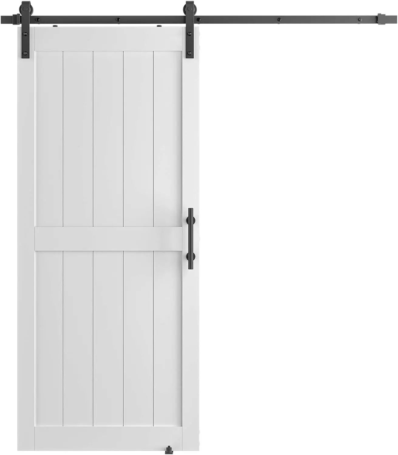 

32 x 84in Solid MDF Barn Door(Predrilled & Unassembled Door Panels), with Whole 6ft Sliding Door Hardware Kit,