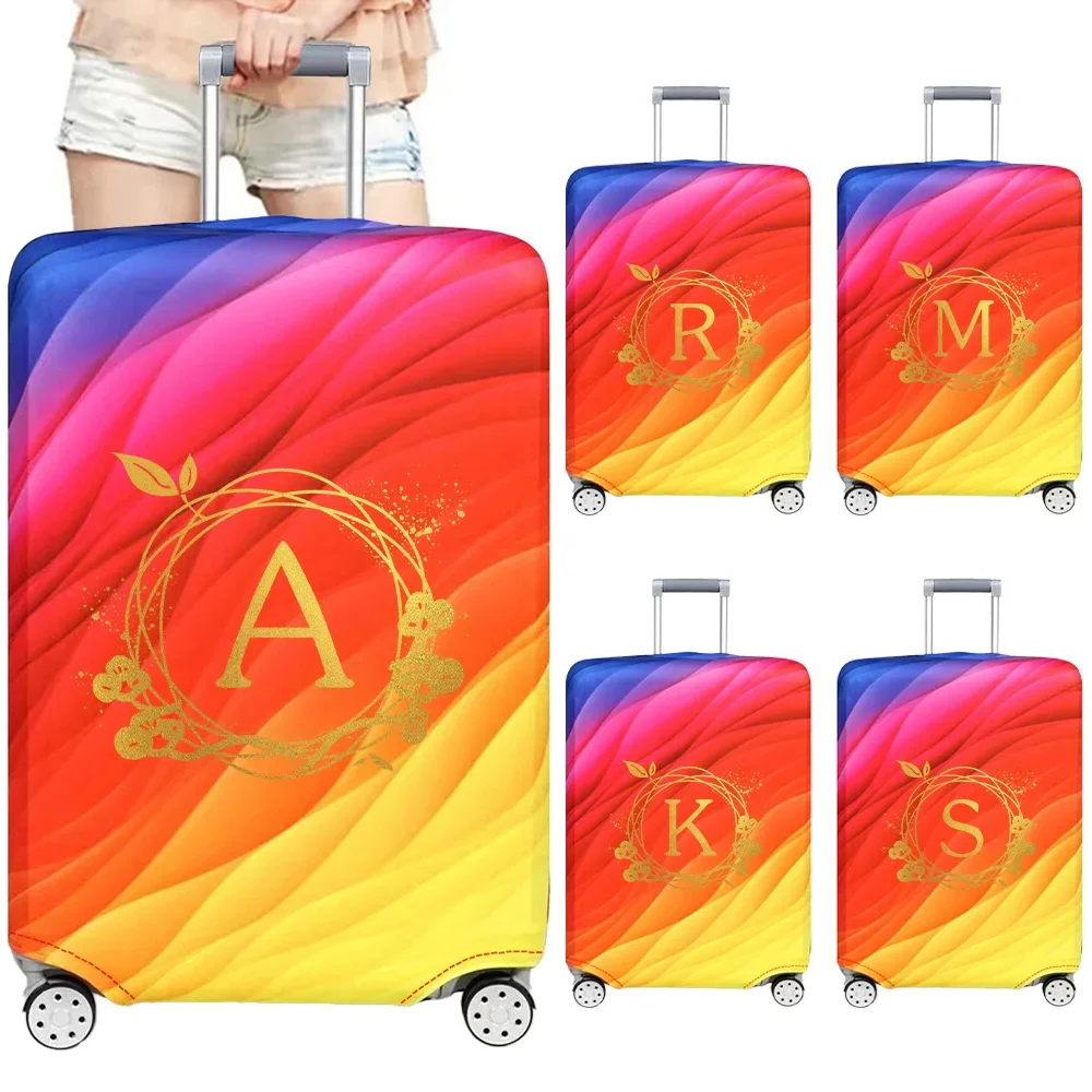 Luggage Covers 18-32inch Protector Travel Luggage Suitcase Protective Cover Stretch Dust Covers Print Wreath Letter Series