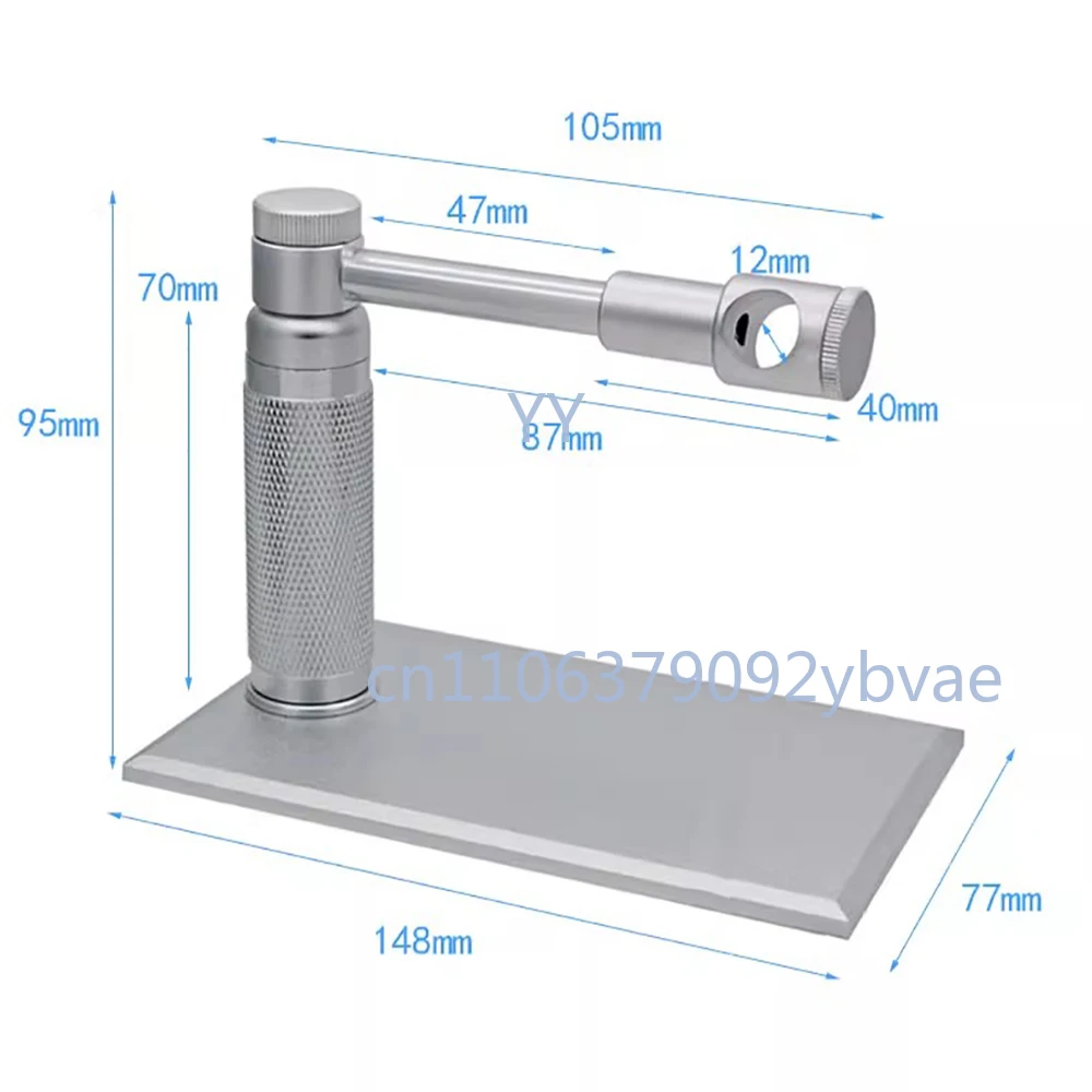

Pen Style Digital Microscope Stand 12MM Diameter Equipment Testing Bracket Stainless Steel Alloy Aluminum Adjustable Holder