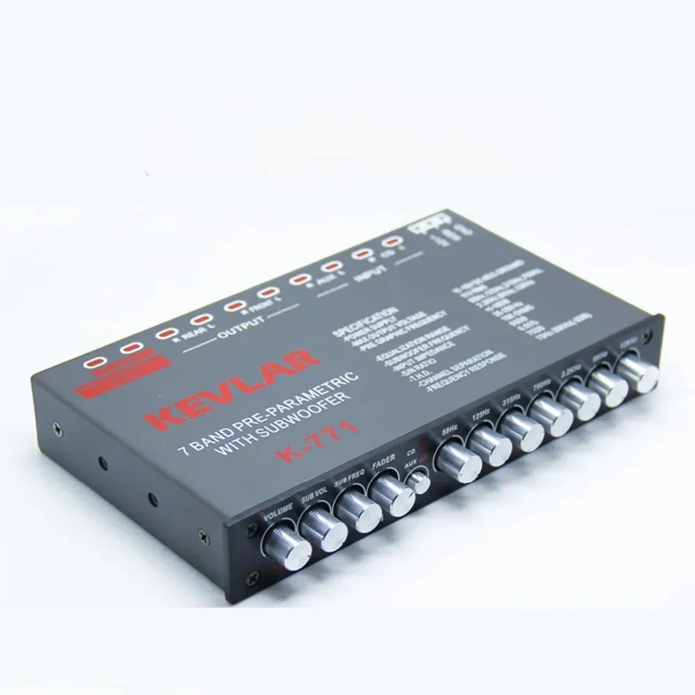

Professional 7 Band Pre-Parametric with Subwoofer Car Equalizer Car Audio EQ Tuning Crossover Car Equalizer
