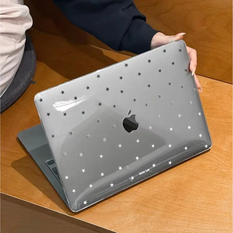 Grey Stars New Laptop Case For Macbook 13Neo A3404 Air 13.6 M4 M3 M2 A2681 A3113 A3240 Air13.3 A1932 Air15 ProtectiveCover