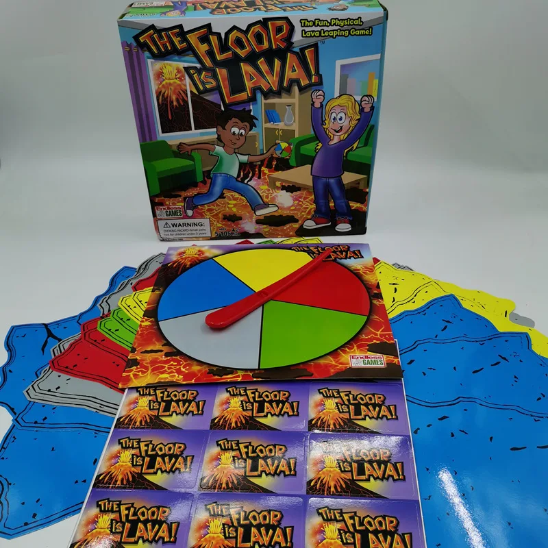 Funny The Floor Is Lava Floor Game Wheel Card Game Party Competition Multiplayer Interactive Toys for Kids Children's Gifts