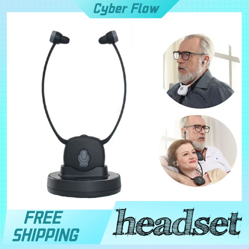 

Foxnovo Tv Hearing Aid Headphone Wireless Tv Headsets System 2.4ghz Wireless Headphone For Seniors 3 Tones Customized Gifts