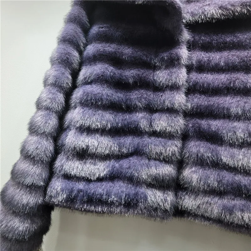 HKSH 2025 معطف نسائي شتوي جديد من الفرو الصناعي طية صدر كبيرة متعددة الاستخدامات موضة فاخرة اجتماعية عالية الشارع سترات قصيرة دافئة HK14820
