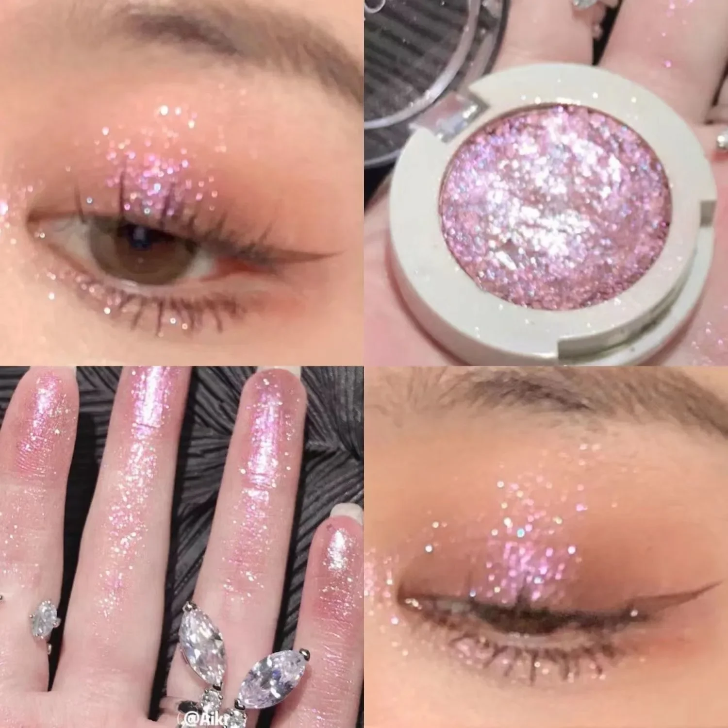 Palette de fards à barrage, surligneur monochrome, allandyst yst rose, paillettes éclaircissantes, maquillage pour les yeux brillants, purée de pot, Bergamo