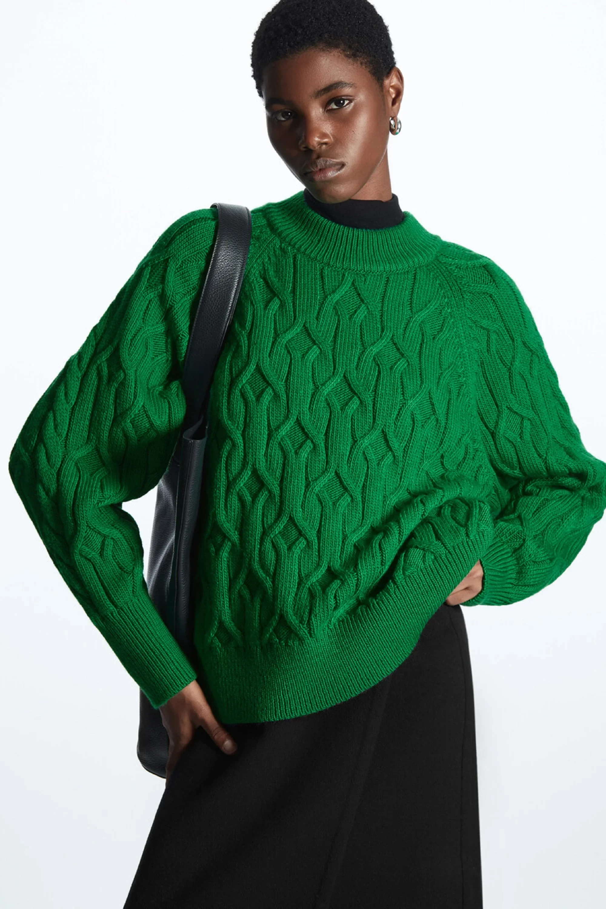 

Ethereal costume 2025 cos winter new style of Ladies' casual and fashionable standard style wool blend jacquard texture sweater