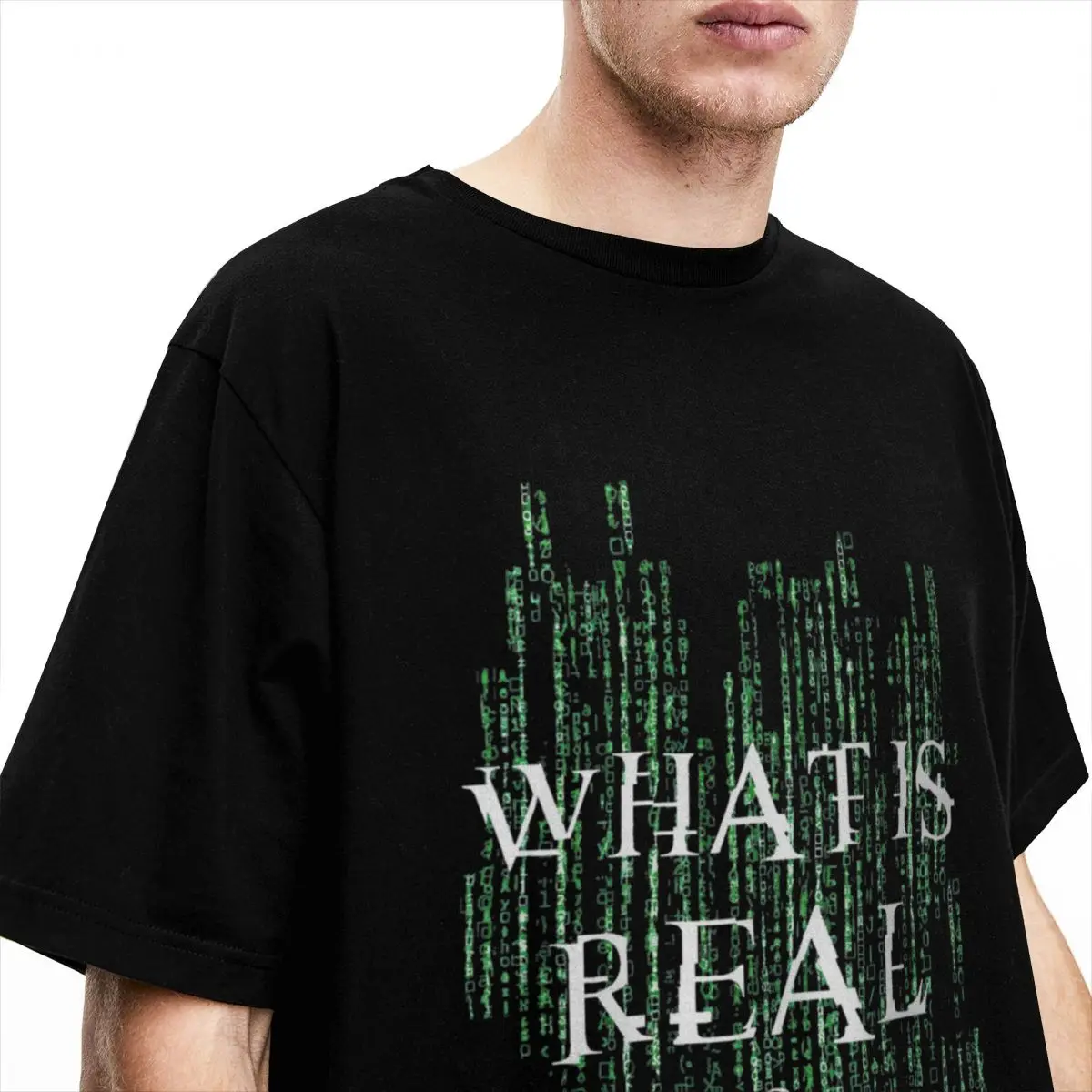 Men T-Shirts The Matrix Movie Code Novelty 100% Cotton Tees Short Sleeve Neo Morpheus T Shirt Round Neck Tops Classic