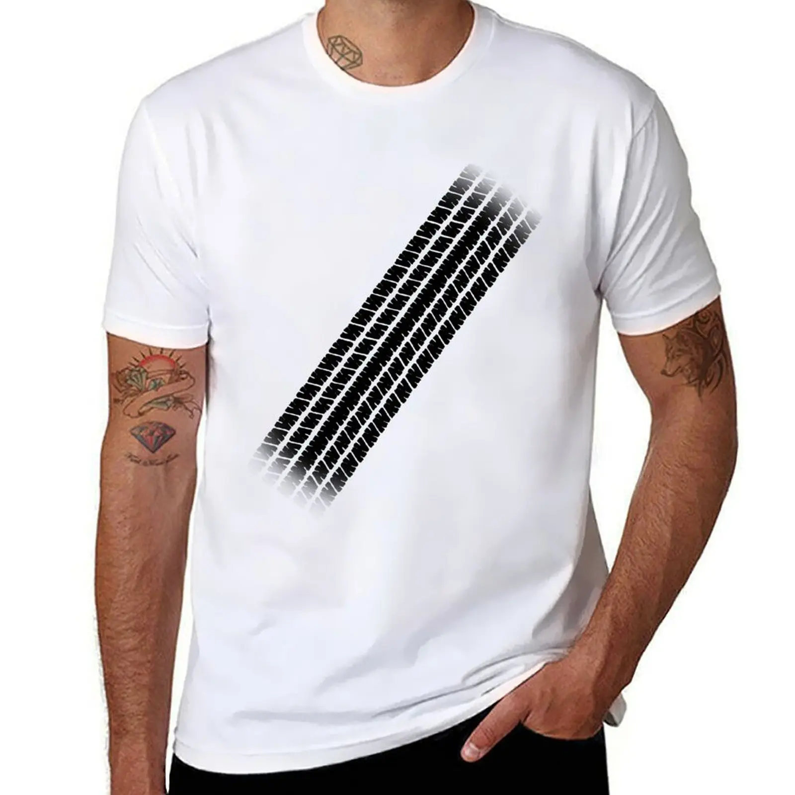 

Tire Track Skid Mark T-Shirt cotton t shirts high quality t shirt custom print t shirt personalised T-shirt