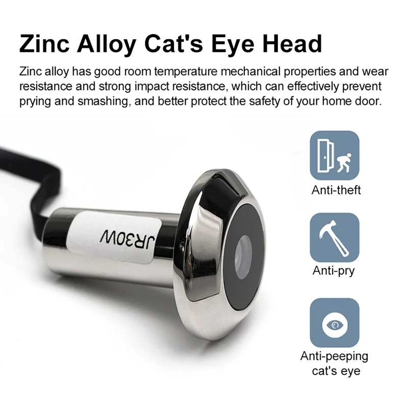 Espelho eletrônico inteligente para porta com tela de 2,4 polegadas 120 °   Câmera de vigilância de vídeo visualizador de porta de vídeo visual de alta definição de grande angular