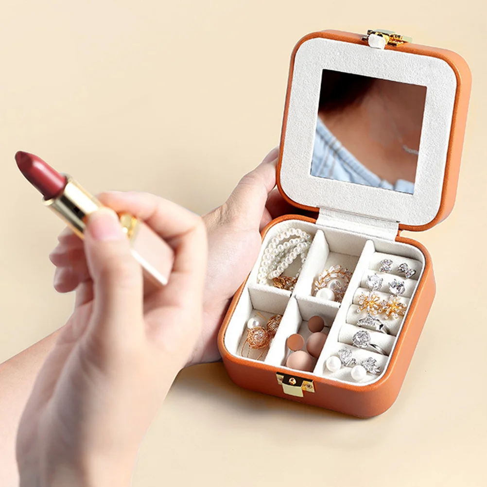 Jewelry Storage Box Delicate Design Jewelry Case Portable Organizer for Rings Necklace Bracelets Travel Use