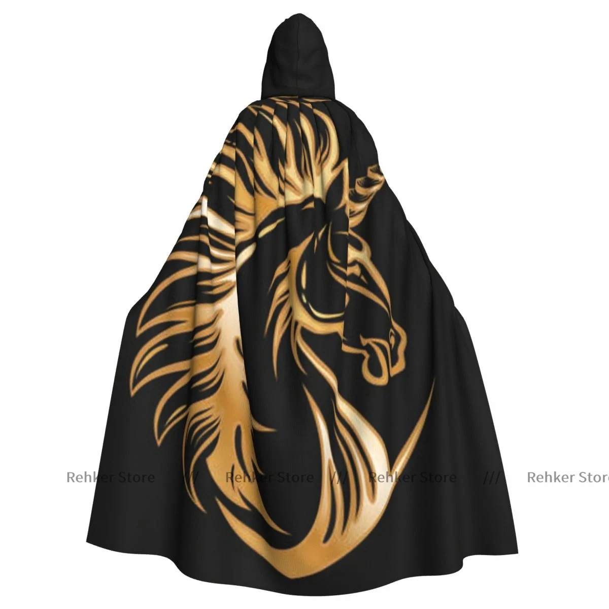 Witch Cloak Angry Unicorn Head Halloween Cosplay Costume Unisex Adult Cloak Retro Ages Cape