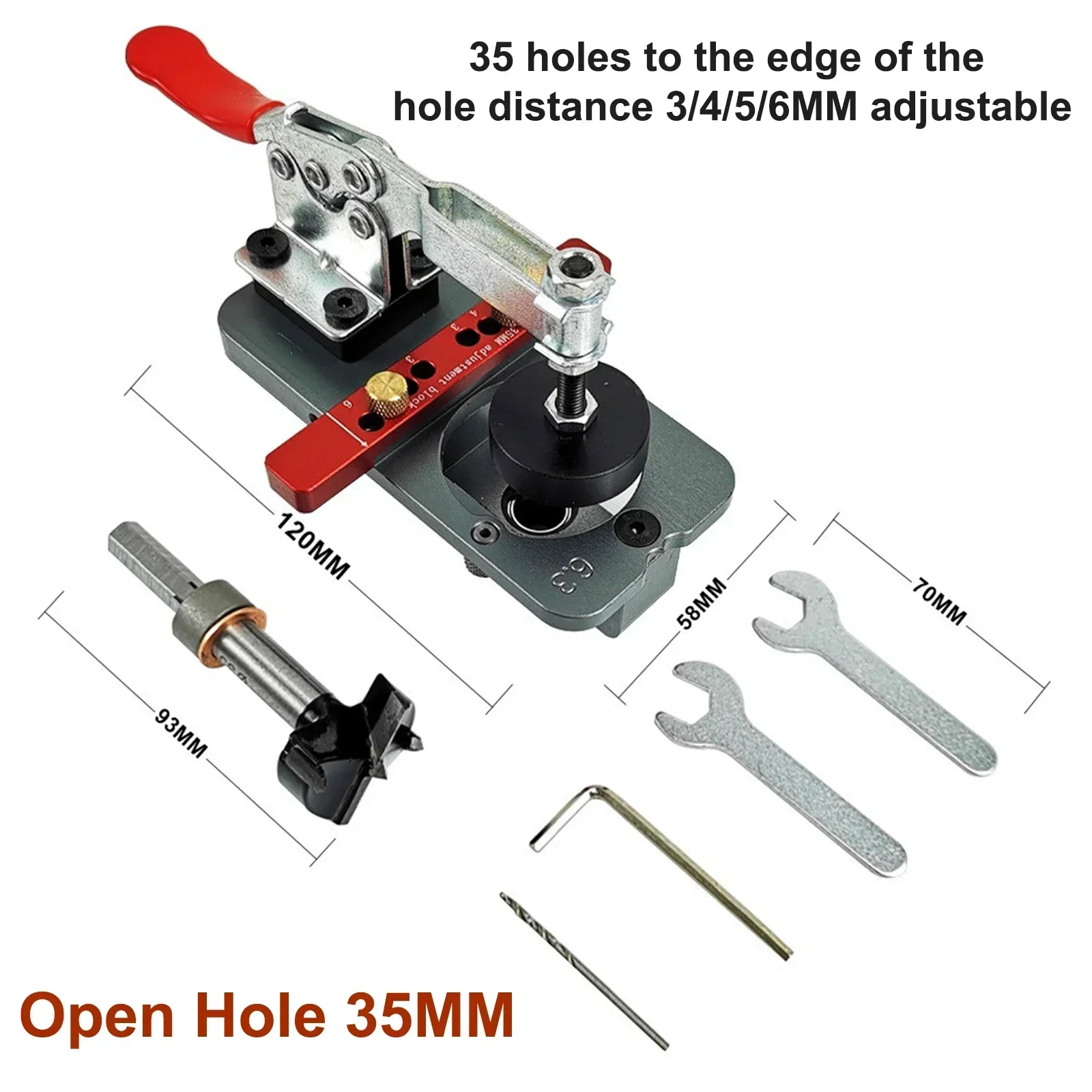 

Best Seller First35mm Hinge Jig Drilling Hole Puncher Hinge Boring Dowel Jig Woodworking Dowel Cabinet Jig Drill Guide Locator F