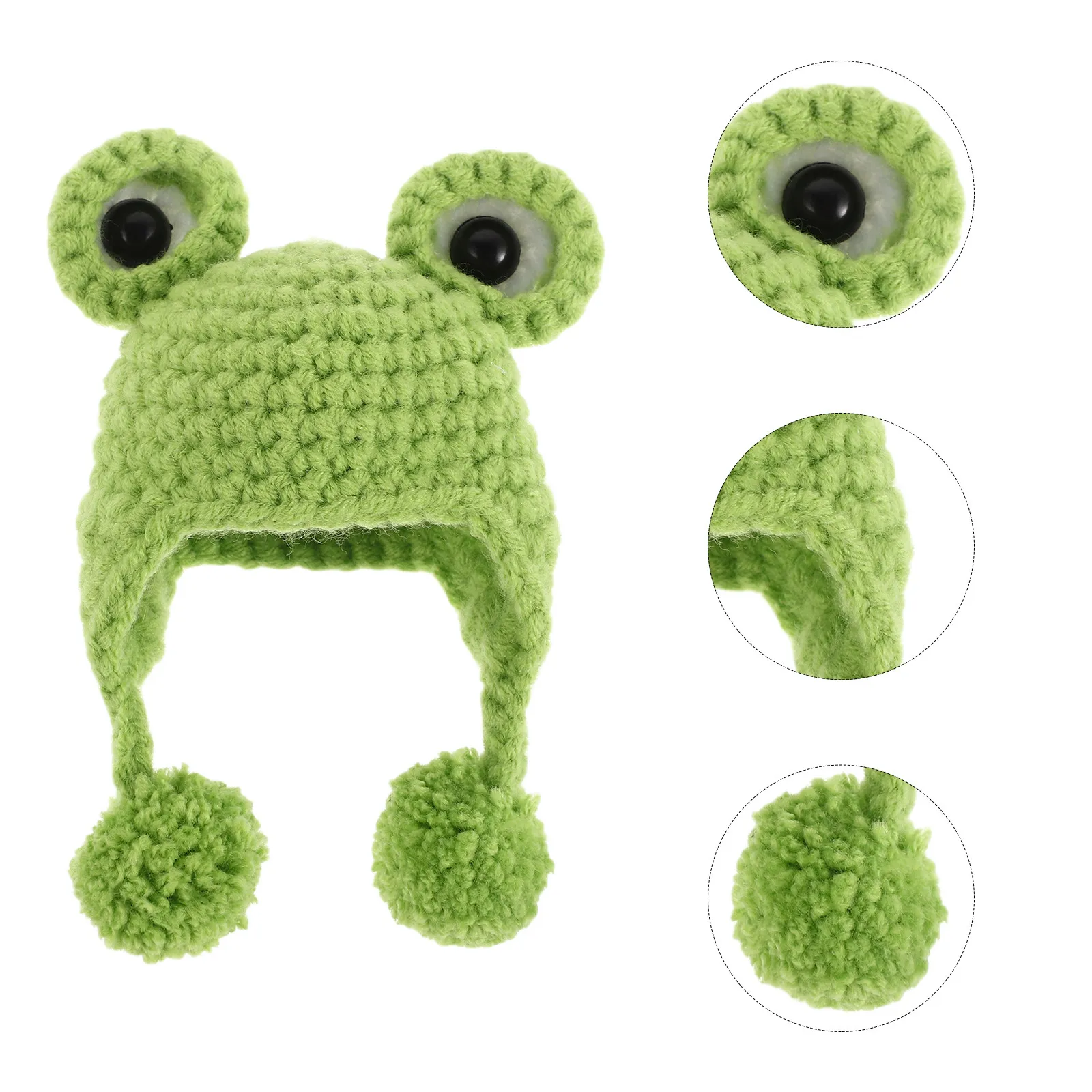 Tiny Handcrafted Knitted Cartoon Beanies Soft Woolen Mini Winter Hats for Dollhouse Craft Decoration Miniature Art Supply Cute