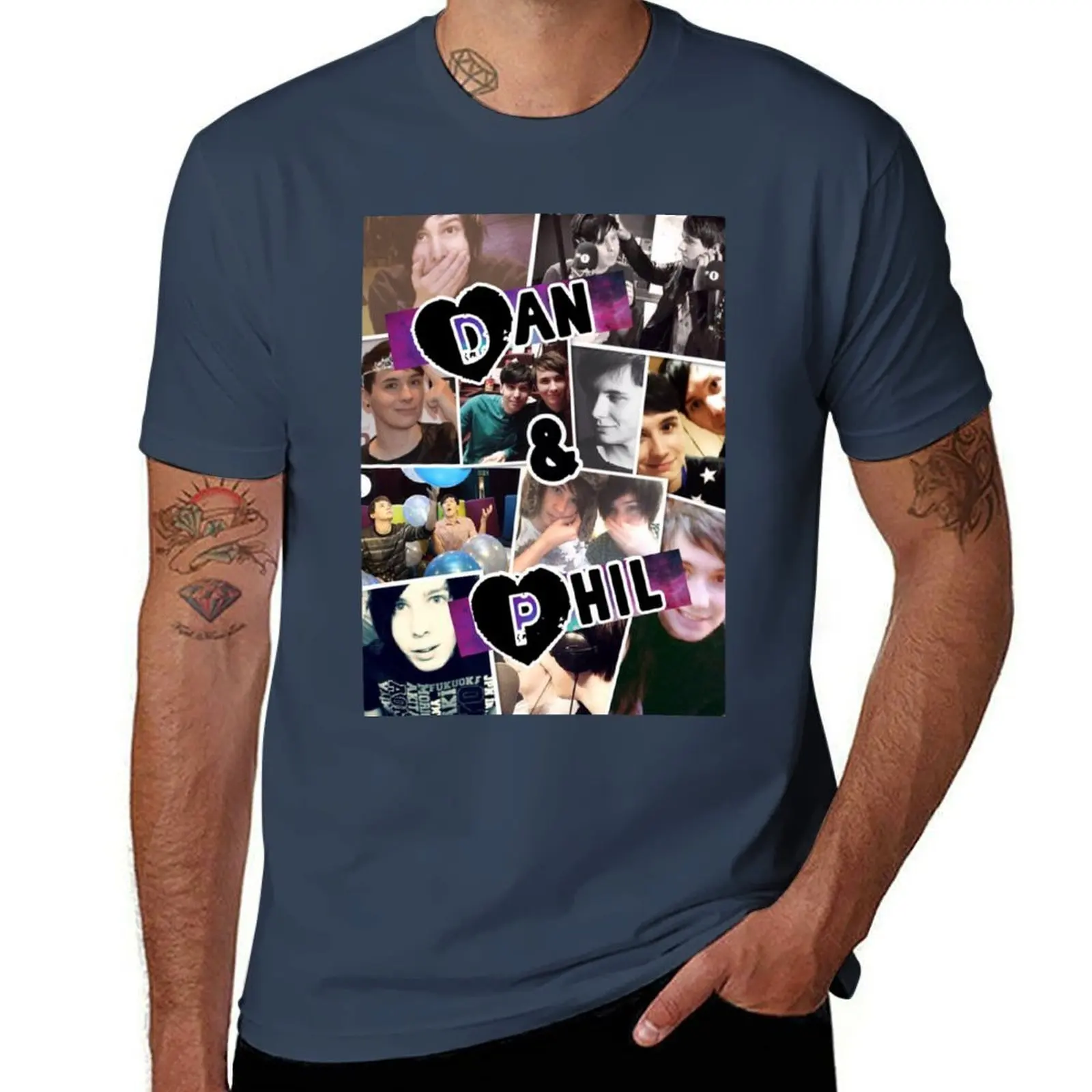 

Dan and Phil Collage T-Shirt Large Size Casual Short Sleeve Top