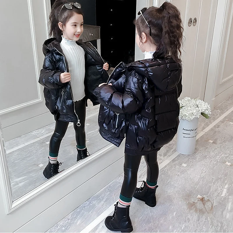 2023 New Winter Girls Jacket Large Size Keep Warm Fashion Hooded Children Outerwear Clothing Teen Kids Parkas Snowsuit 4-14 Year