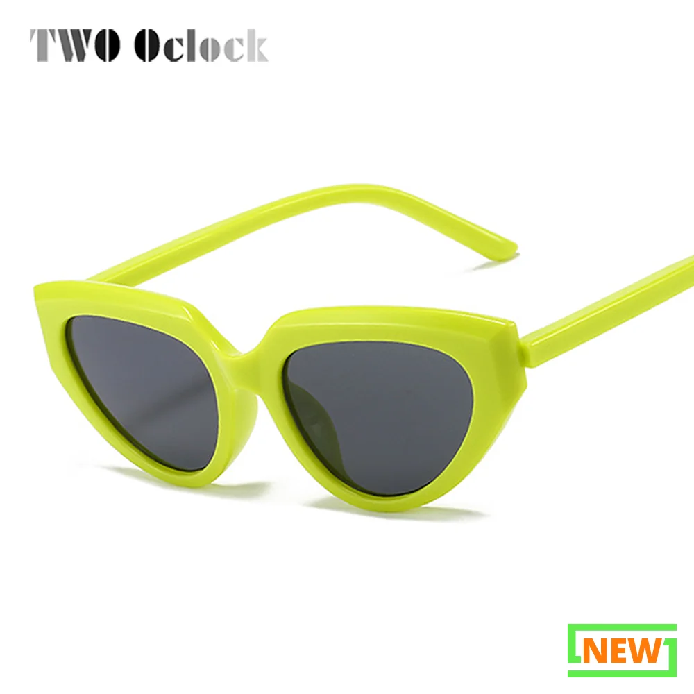 2022 New Women Glasses Sunglasses Ins Popular Colorful y2k Triangle Bright Green UV Protection Anti-glare Classic Vintage Shades