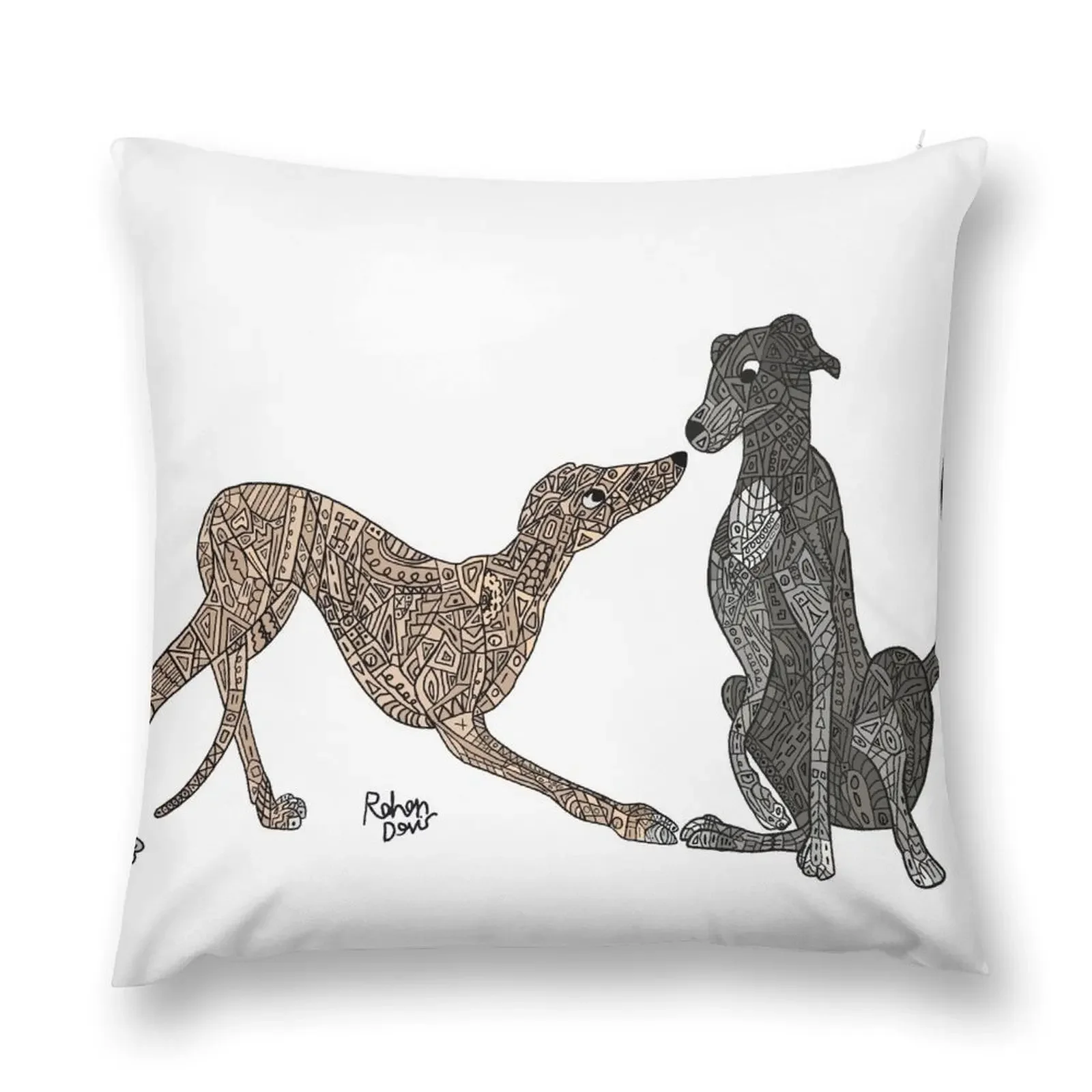 Harper and Benson - Robot Greyhounds Throw Pillow pillow cover luxury Christmas Pillows pillow