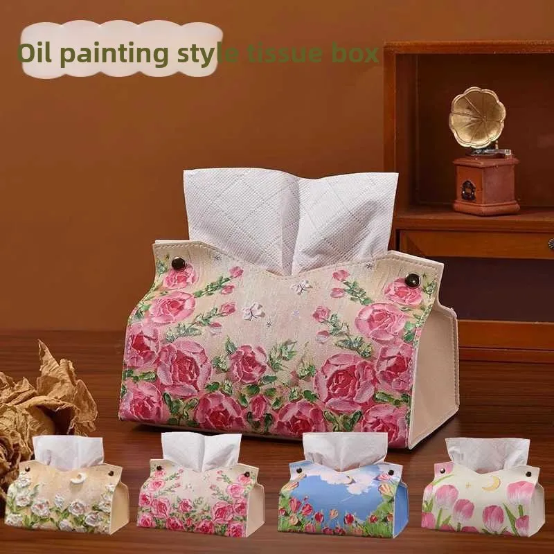 Tissue Box Living Room Kitchen Bedroom Household Pumping Paper Box Creative High-end Tissue Bag High-end Tissue Storage Box