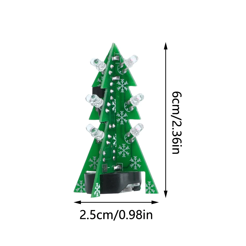 DIY-Elektronik-Kit, 3D-Weihnachtsbaum, Lötübung, elektronische Wissenschaft, Montagesatz, 3-farbige blinkende LED-Leiterplatte